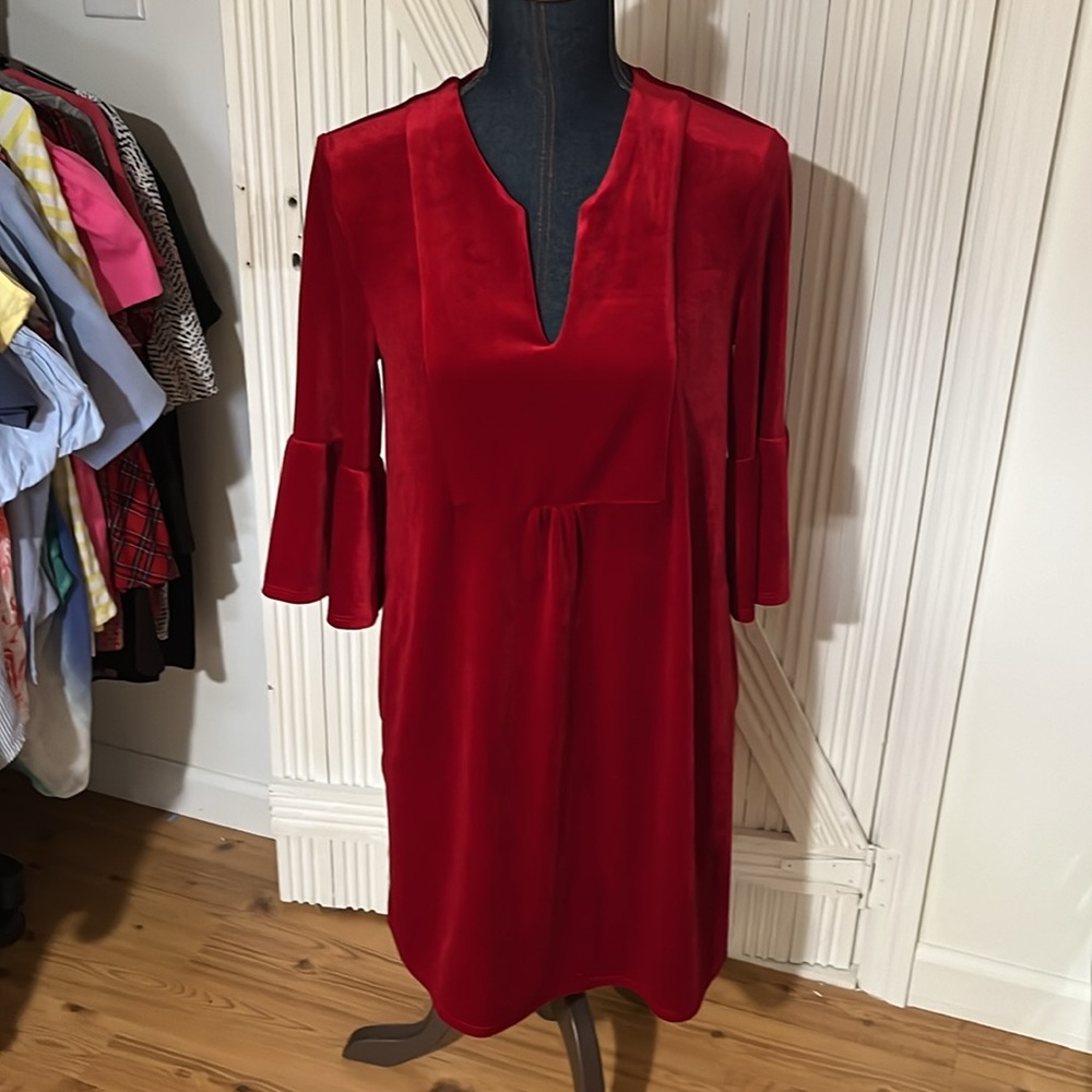 Jude Connally Kerry red velvet dress NWT size xs